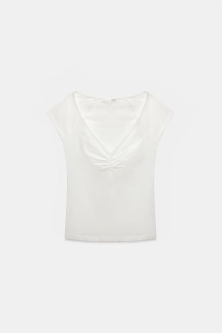 Damen Slim Fit V-Ausschnitt Baumwoll-T-Shirt - Image 5