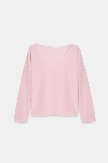 Damen V-Ausschnitt Rippstrickpullover - Image 5