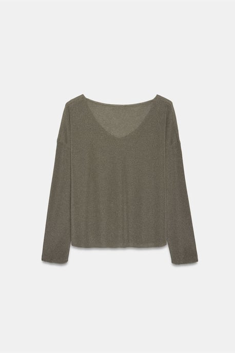 Damen V-Ausschnitt Rippstrickpullover - Image 6