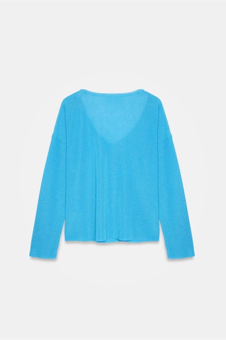 Damen V-Ausschnitt Rippenstrickpullover - Image 6