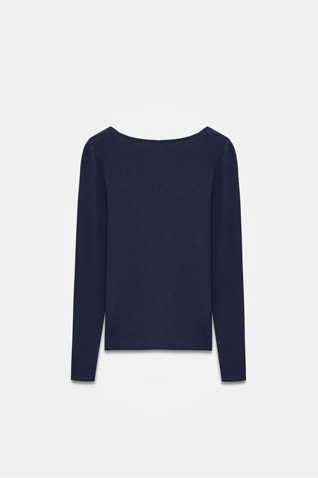 Slim Fit V-Ausschnitt Rippstrickpullover - Image 6