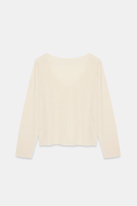Damen V-Ausschnitt Rippstrickpullover - Image 5