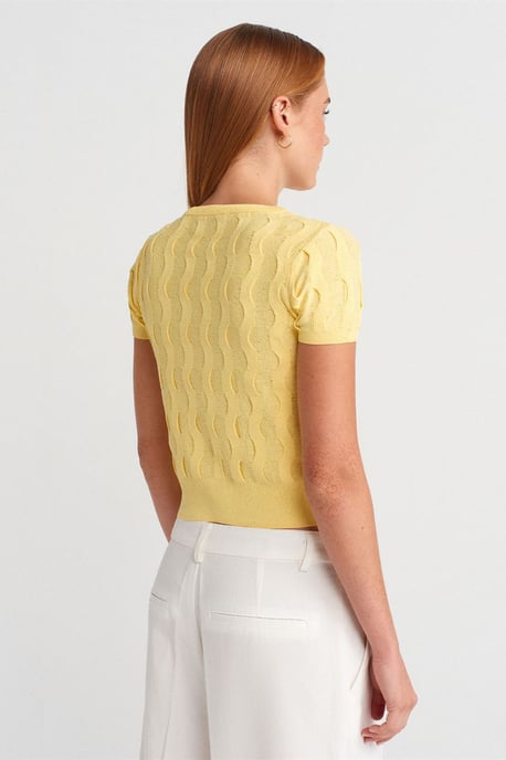 Damen Kurzjäckchen mit Jacquard-Muster und Knöpfen - Image 2