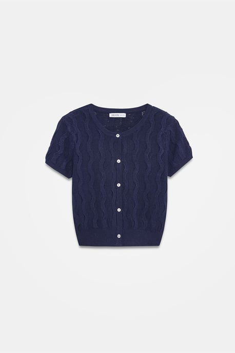 Damen Kurzjäckchen mit Jacquard-Muster und Knöpfen - Image 5