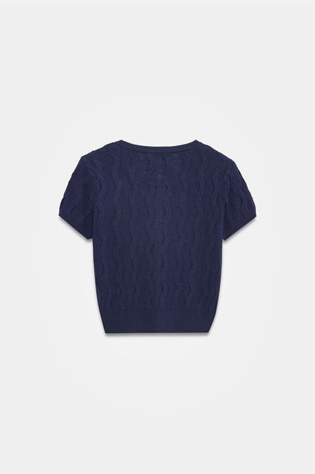 Damen Kurzjäckchen mit Jacquard-Muster und Knöpfen - Image 6