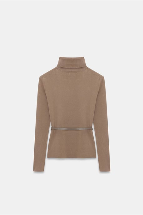 Damen Strickpullover mit Gürtel und Rollkragen - Image 6