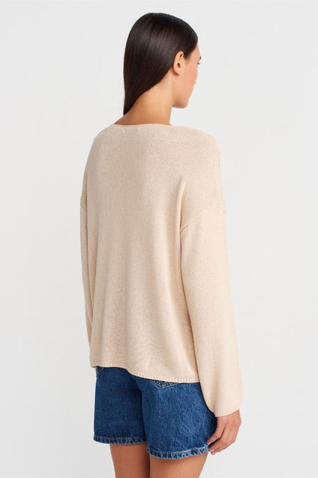 Damen Rippstrick Boot-Ausschnitt Pullover - Image 2