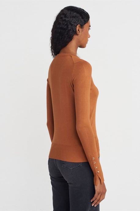 Rippstrick Rundhals Slim Fit Pullover - Image 2