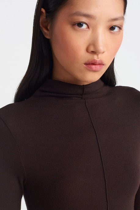 Rippstrick-Turtleneck Langarmbluse - Image 4