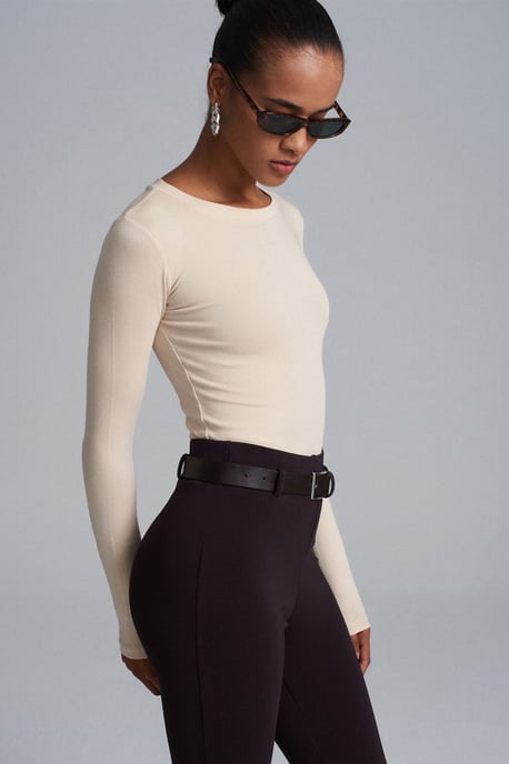 Slim Fit Rundhals-Jersey-Body - Image 3