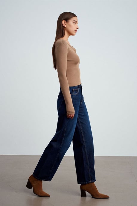Slim Fit Langarm-Jerseybluse - Image 1