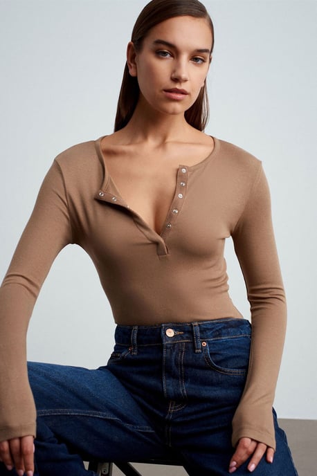 Slim Fit Langarm-Jerseybluse - Image 2