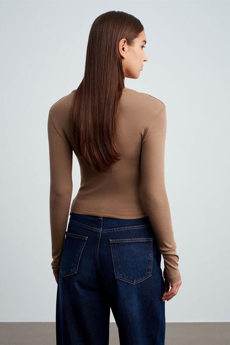 Slim Fit Langarm-Jerseybluse - Image 3