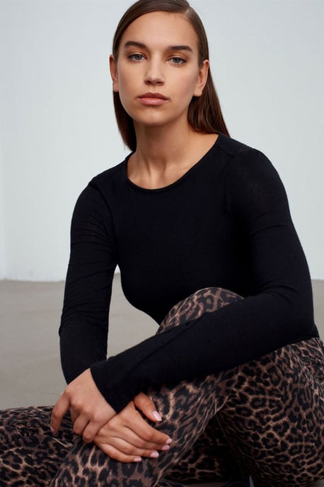 Damen Rippstrick Bootsausschnitt Langarmbluse - Image 6