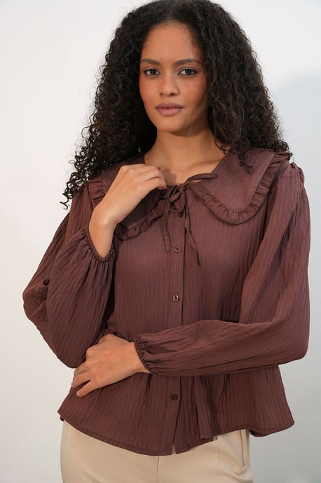 Damenbluse aus Viskose-Mischung mit Babykragen - Image 3