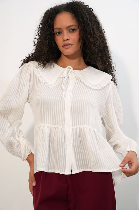 Damenbluse aus Viskosemix mit Babykragen - Image 1