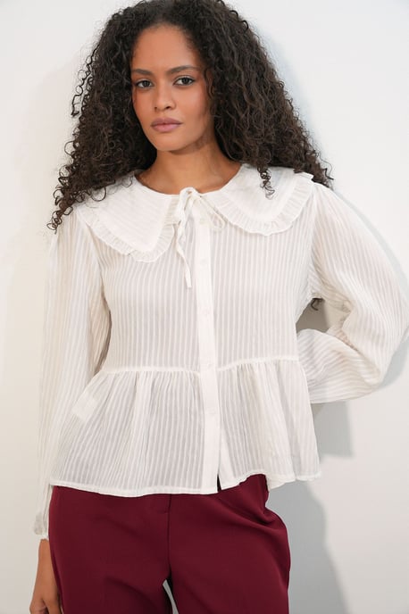 Damenbluse aus Viskosemix mit Babykragen - Image 2