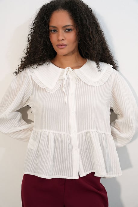 Damenbluse aus Viskosemix mit Babykragen - Image 3