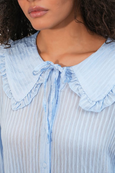 Damen-Bluse aus Viskose-Mischung mit Babykragen - Image 4