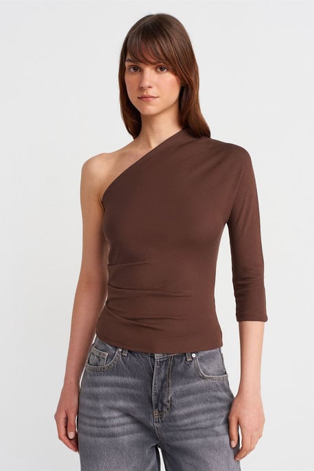 Schulterfreies Cut-out Slim-Fit Bluse - Image 3