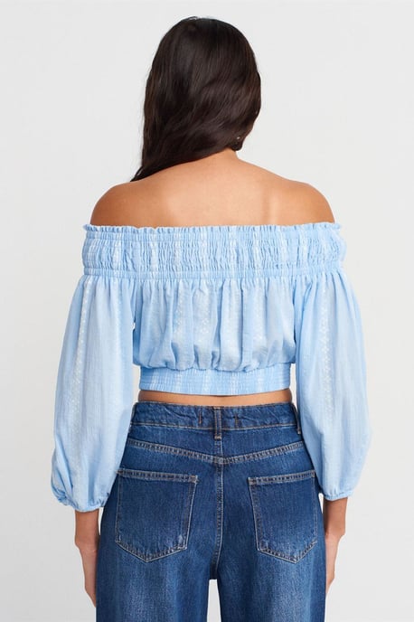 Schulterfreies Crop-Top-Bluse - Image 2