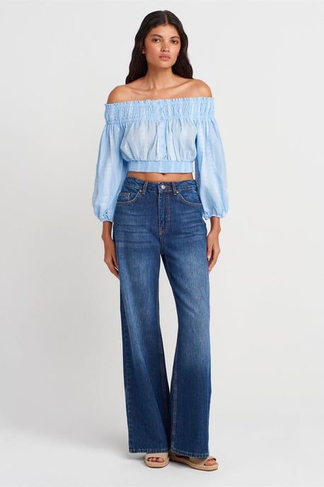 Schulterfreies Crop-Top-Bluse - Image 4