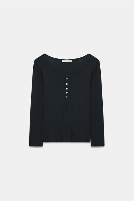 Taillierte Wollstrickbluse mit Knöpfen - Image 5