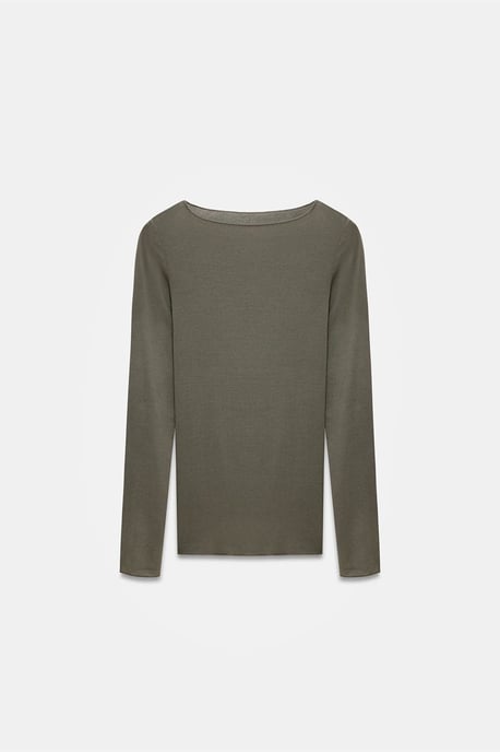Slim Fit Bootsaum Langarm Strickbluse - Image 5