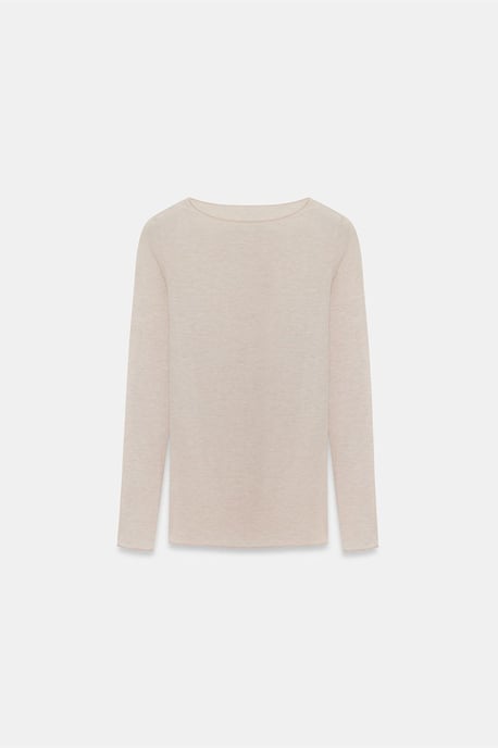 Schlanke Passform Bootskragen Langarm Strickbluse - Image 6