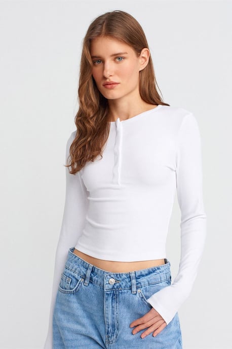 Slim Fit Langarm-Jerseybluse - Image 1