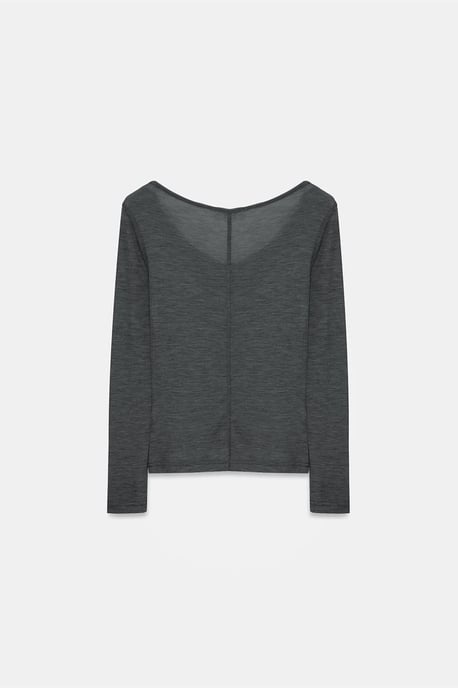 Taillierte Wollstrickbluse mit Knöpfen - Image 5