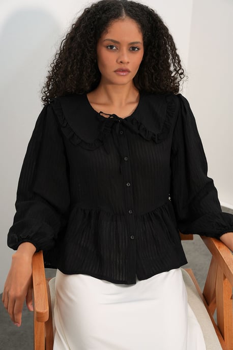 Damenbluse aus Viskose-Mischung mit Babydoll-Kragen - Image 3