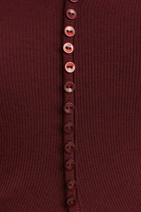 Slim Fit Rippstruktur Bluse mit Knopfleiste - Image 4