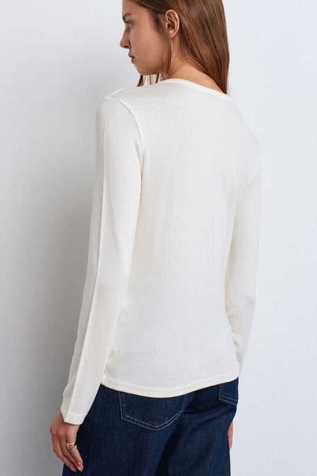 Slim Fit V-Ausschnitt Knöpfen Bluse - Image 2