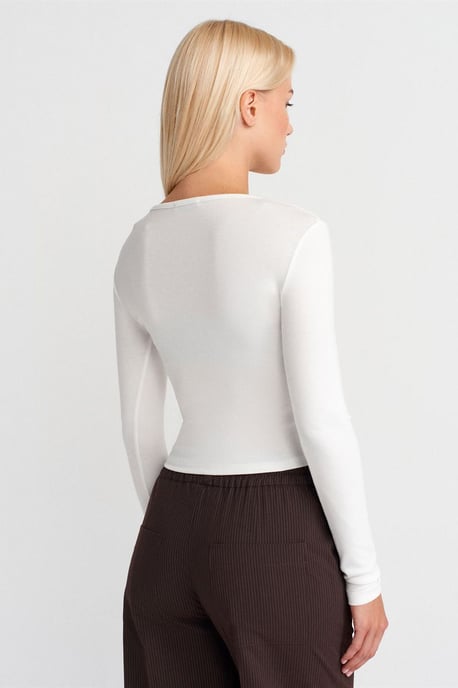 Slim Fit Langarm-Jerseybluse - Image 2