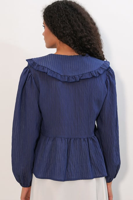Damenbluse aus Viskose-Mix mit Babykragen - Image 5