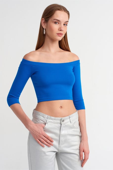 Damen Off-Shoulder Crop-Bluse - Image 3