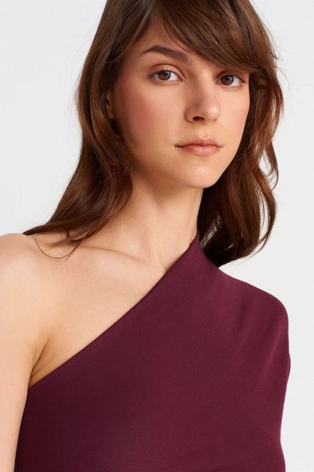 Schulterfreies Cut-out Slim-Fit Bluse - Image 3