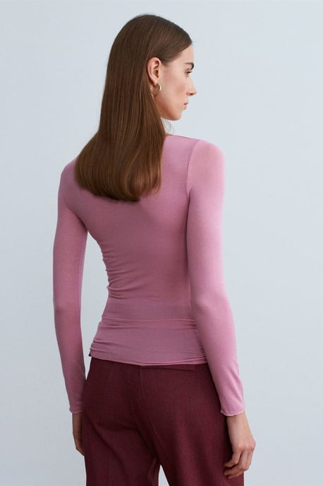 Slim Fit Boot-Ausschnitt Langarm Strickbluse - Image 3