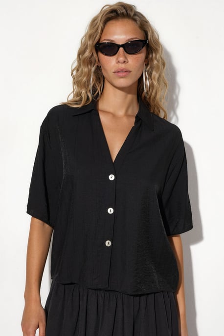 Damen Gekürztes Lässiges Shirt - Image 1