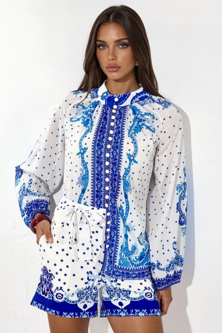 Paisley Woven Spielanzug mit Bindedetail - Image 1