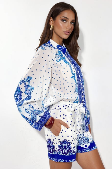 Paisley Woven Spielanzug mit Bindedetail - Image 2