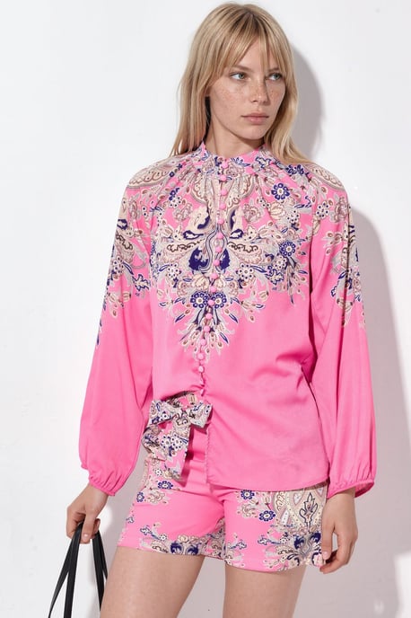 Paisley-gewebter Playsuit mit Bindungsdetail - Image 1