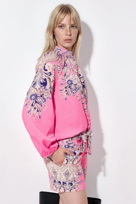 Paisley-gewebter Playsuit mit Bindungsdetail - Image 3