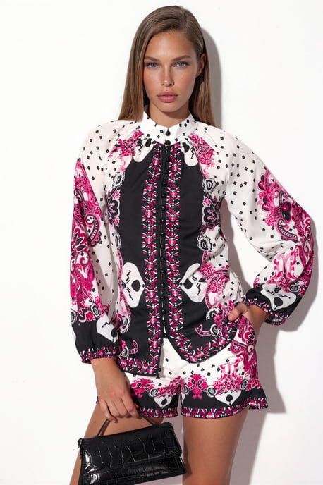 Paisley Woven Playsuit mit Bindeband-Detail - Image 1