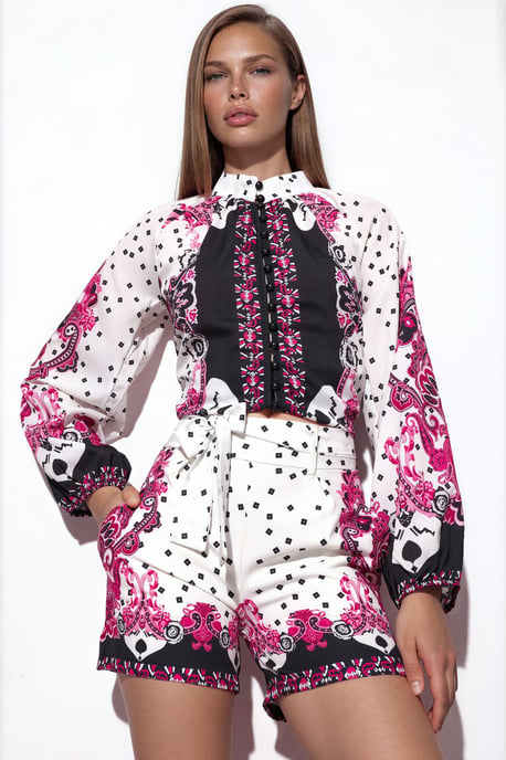 Paisley Woven Playsuit mit Bindeband-Detail - Image 2