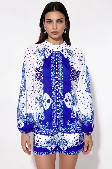 Paisley-gewebter Jumpsuit mit Bindedetail - Image 5