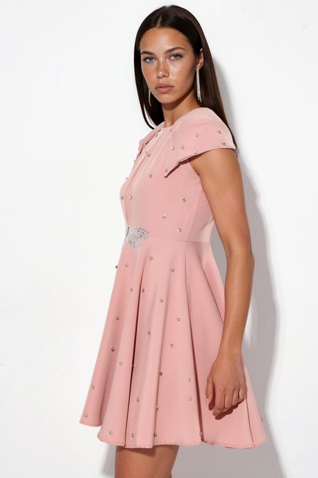 Damen A-Linien Mini Kleid mit Pailletten - Image 2
