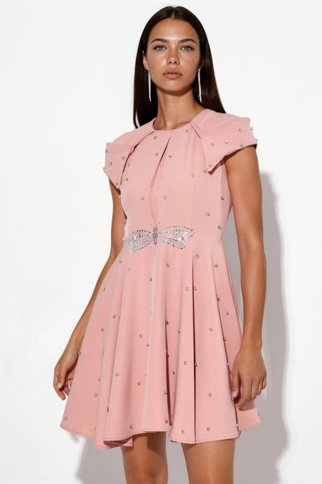 Damen A-Linien Mini Kleid mit Pailletten - Image 5