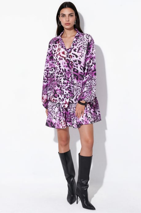 Leopardenmuster Gürtel Mini Kleid - Image 5